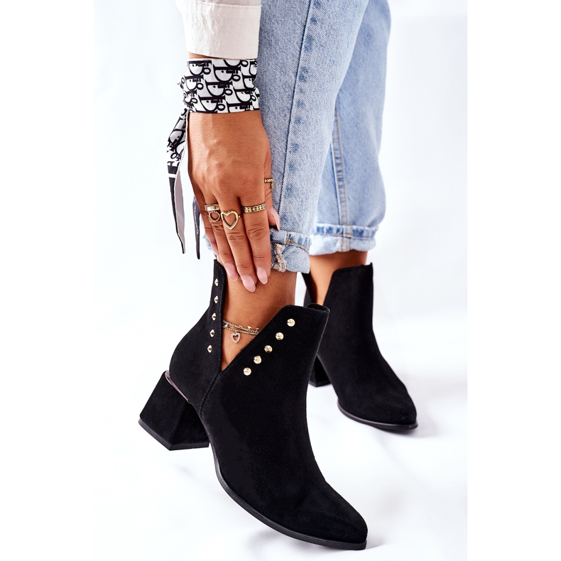 Lewski Shoes Damen Wildlederstiefel mit Ausschnitten Lewski Schwarz 3074 / B 1