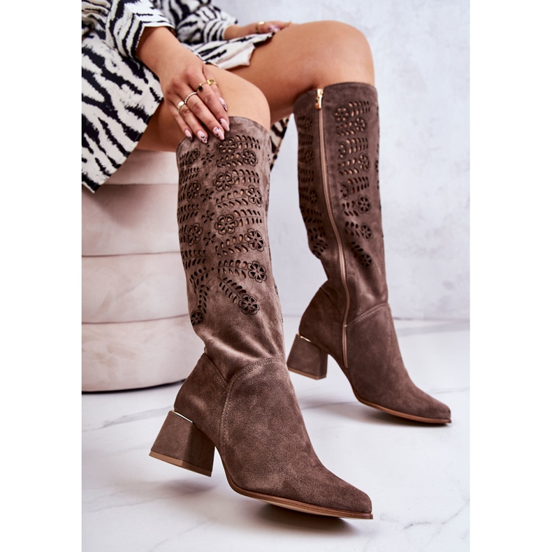 Lewski Shoes Wildleder Lewski Stiefel Openwork Braun Romena 2