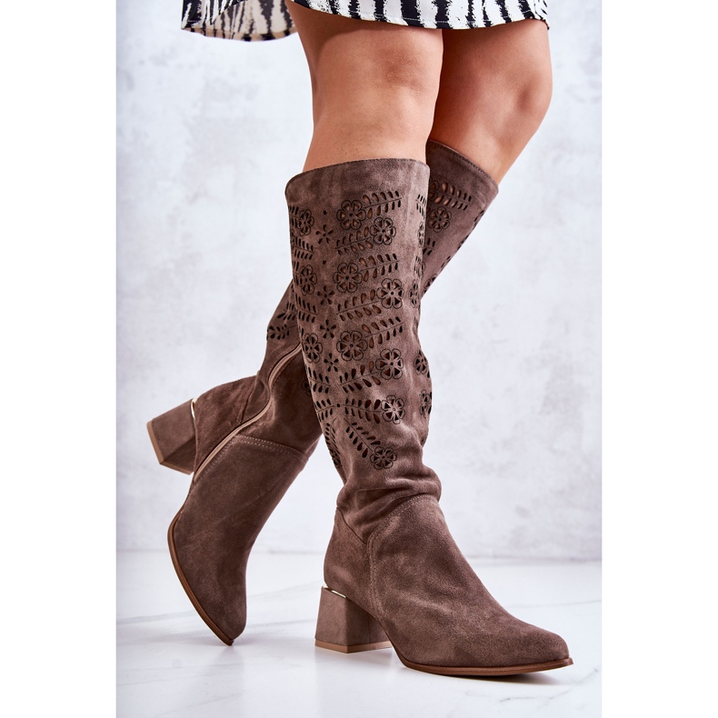 Lewski Shoes Wildleder Lewski Stiefel Openwork Braun Romena 1