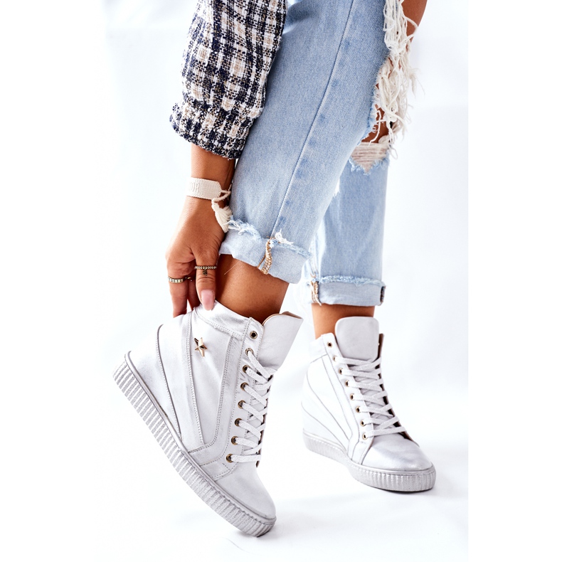 Lewski Shoes Damen Sport Lederschuhe Lewski Silber 3079 silber- 2