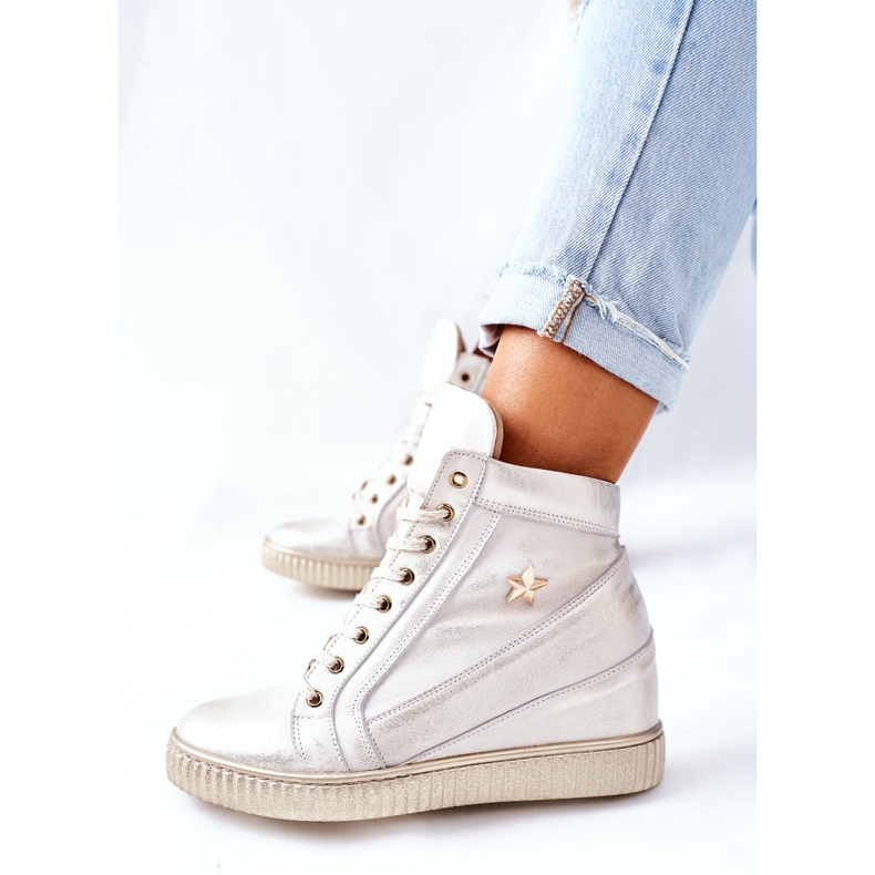 Lewski Shoes Damen Sport Lederschuhe Lewski Golden 3079 1