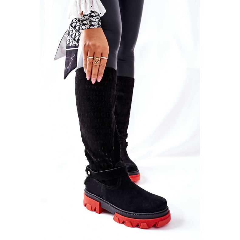 Lewski Shoes Damen Lederstiefel Lewski Schwarz Wildleder 2866 2