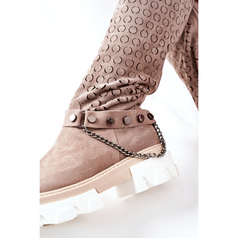 Lewski Shoes Damen Lederstiefel Lewski Cappuccino Wildleder 2866 braun 1