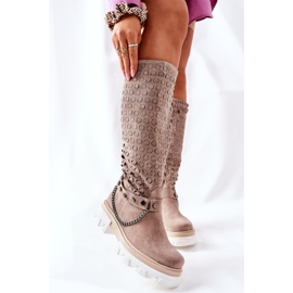 Lewski Shoes Damen Lederstiefel Lewski Cappuccino Wildleder 2866 braun 2