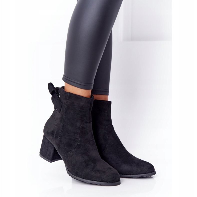 PJ1 Schwarze warme Stiefel für Damen mit Absatz Kayla 2