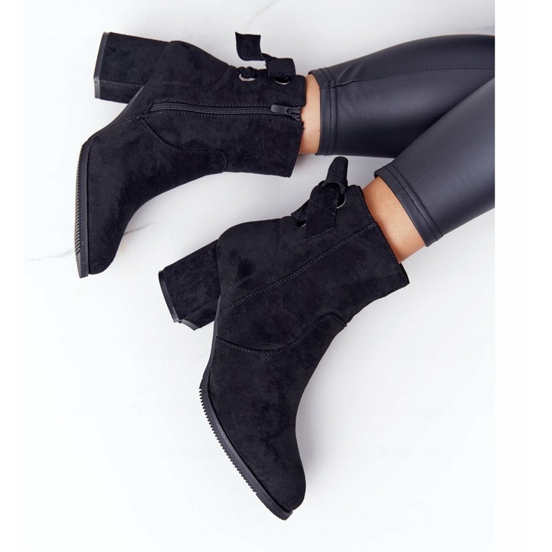 PJ1 Schwarze warme Stiefel für Damen mit Absatz Kayla 3