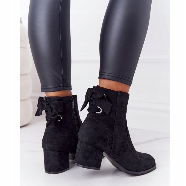 PJ1 Schwarze warme Stiefel für Damen mit Absatz Kayla 4
