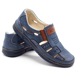 Olivier Durchbrochene 601 Herrenschuhe für den Sommer marineblau 3