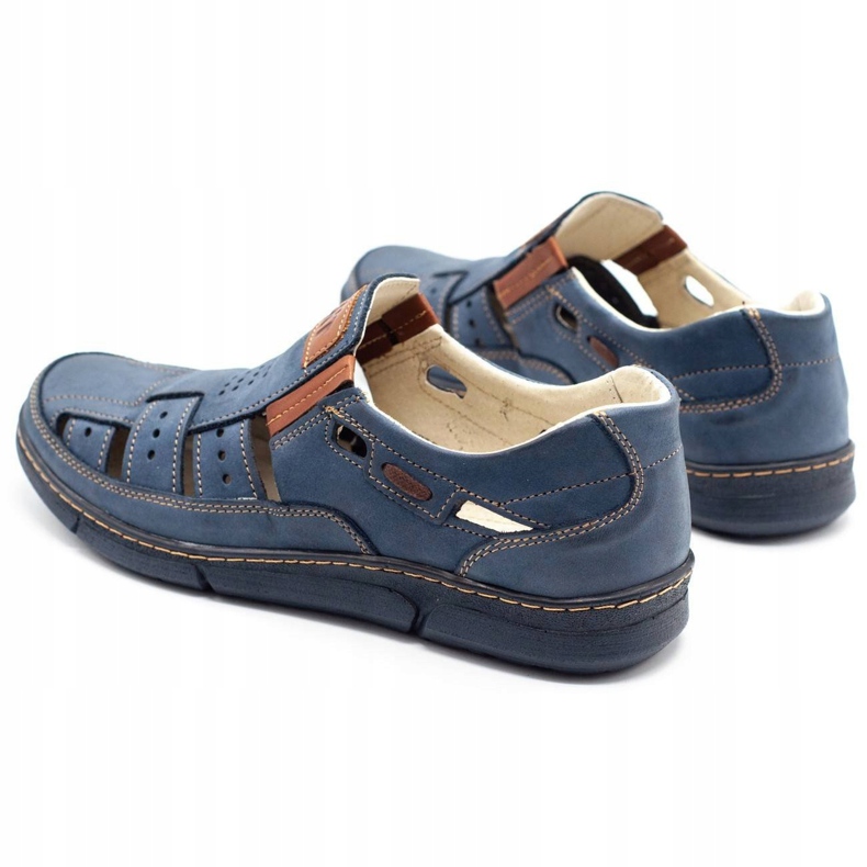 Olivier Durchbrochene 601 Herrenschuhe für den Sommer marineblau 5