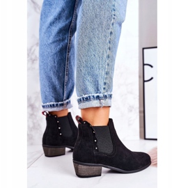 J. Star Klassische Chelsea Boots für Damen Wildleder schwarze Wanderstiefel 4