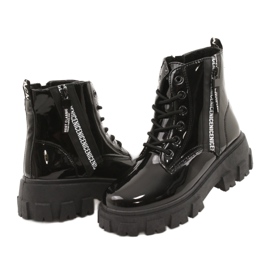 News Lackierte Arbeiter Timberki 21BT26-4266 Schwarz 4