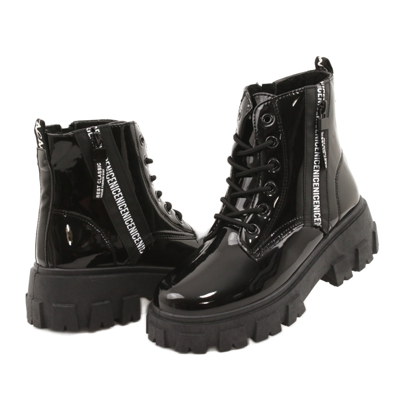 News Lackierte Arbeiter Timberki 21BT26-4266 Schwarz 4