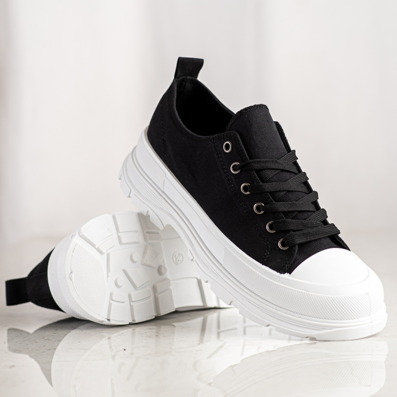 SHELOVET Textile Mode-Sneakers schwarz 1