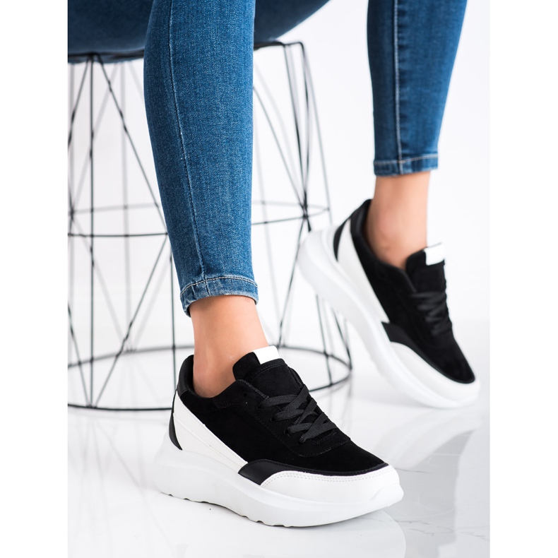 SHELOVET Schwarze Wildleder Sneakers 2