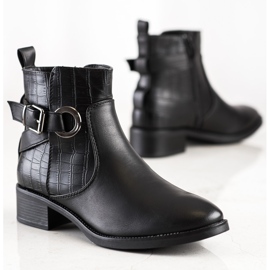 Super Mode Freizeitstiefel mit Schnalle schwarz 1