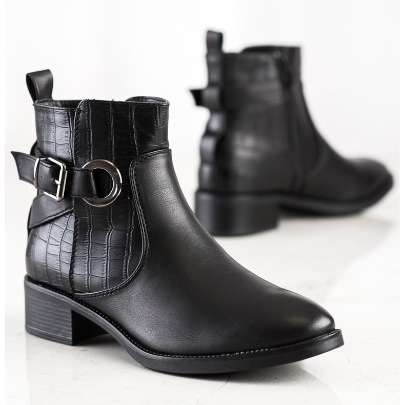 Super Mode Freizeitstiefel mit Schnalle schwarz 1