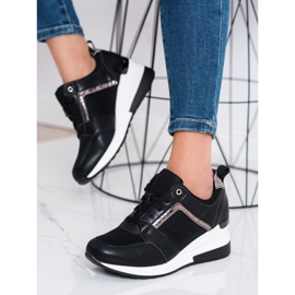 Sweet Shoes Sneakers mit Keilabsatz und Mesh schwarz 1