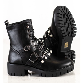 Cm Paris Modische Arbeiter mit Perlen schwarz 1