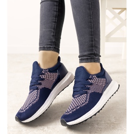 Marineblaue Sportschuhe für Damen aus Thailand navy blau rosa 1
