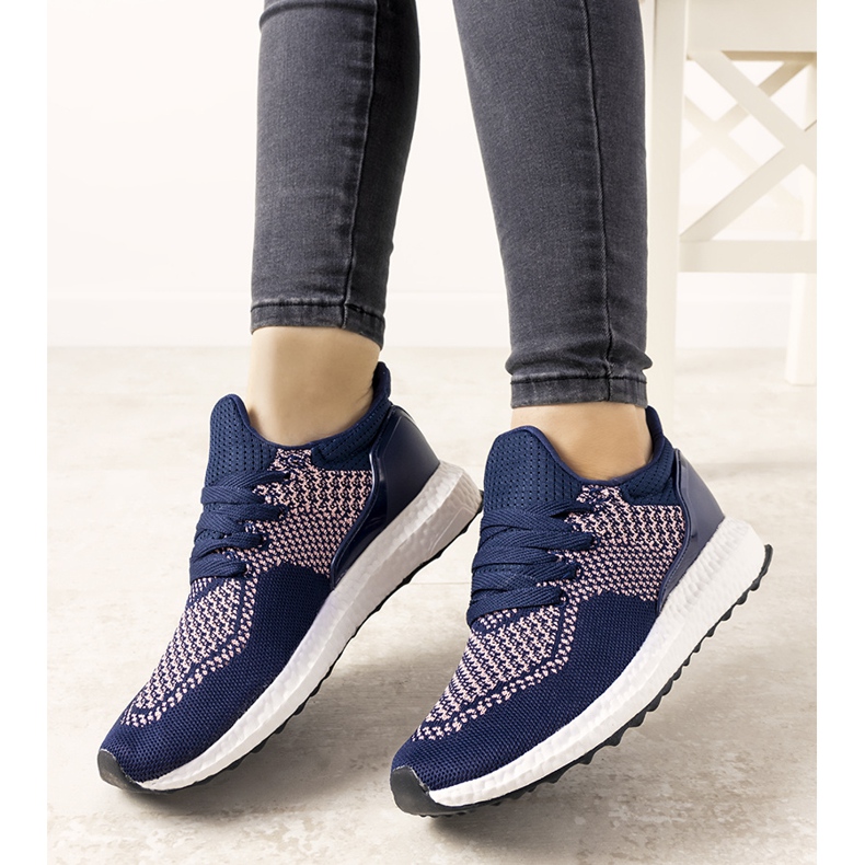 Marineblaue Sportschuhe für Damen aus Thailand navy blau rosa 1