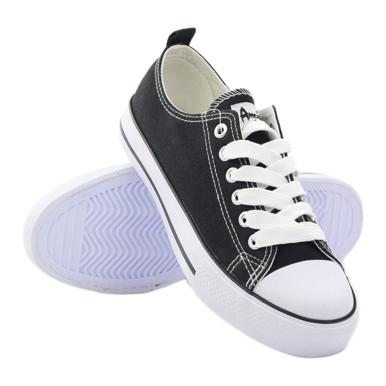 American Club Klassische schwarze Turnschuhe American DSLN-01 Schuhe 3