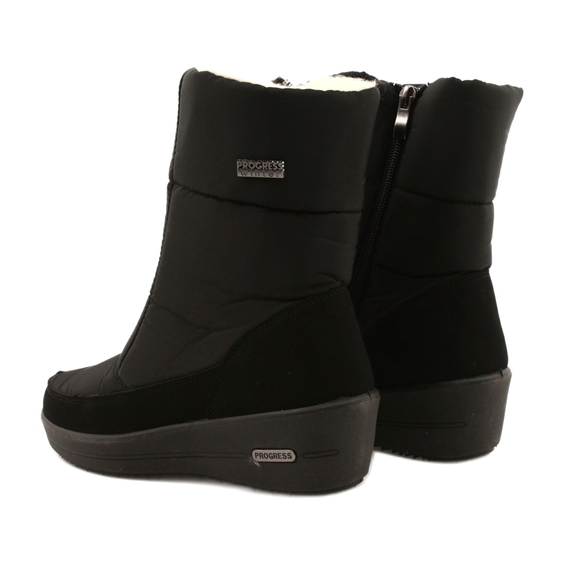 Progress Leichte Schneestiefel der Frauen auf dem Pelzfortschritt progj-22-126 schwarz 3