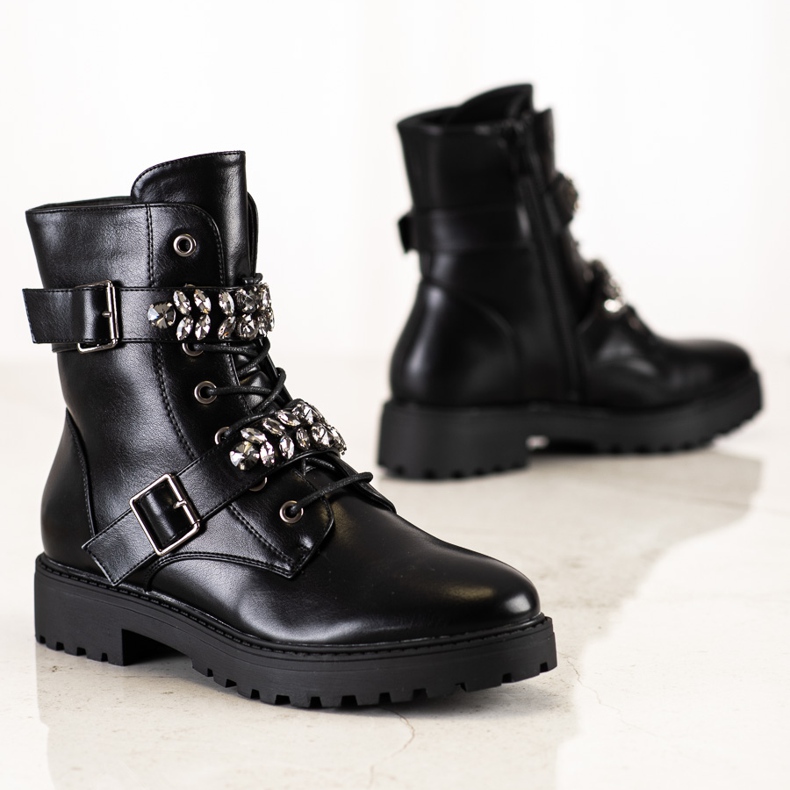 Bestelle Warme Arbeiter mit Kristallen schwarz 2