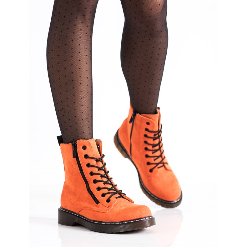 SHELOVET Orange Trapper mit dekorativem Reißverschluss 2