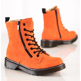 SHELOVET Orange Trapper mit dekorativem Reißverschluss 1