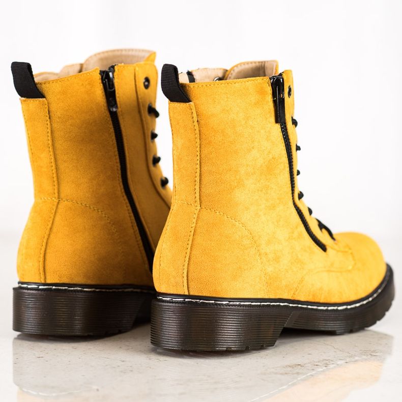 SHELOVET Gelbe Trapper mit dekorativem Reißverschluss 1