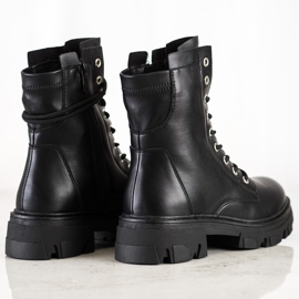 Bestelle Schnür-Worker mit Öko-Leder schwarz 1