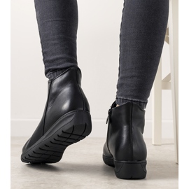 Schwarze glatte flache Garrido Stiefel 2