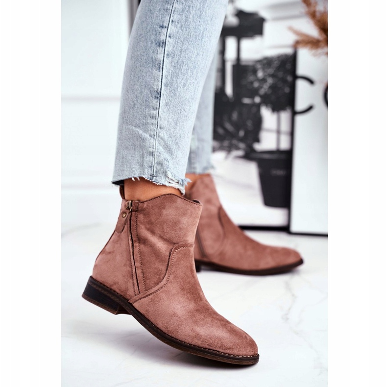 Evento Jodhpurstiefel, Wildleder Beige Reißverschlüsse braun 4