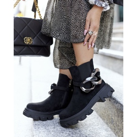 S.Barski Damen Schwarz Warme Stiefel Jodhpur Stiefel Visione 1