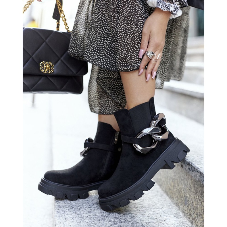 S.Barski Damen Schwarz Warme Stiefel Jodhpur Stiefel Visione 1