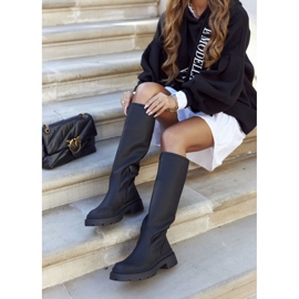 S.Barski Hohe Stiefel für Damen Schwarz Whats Going On 1