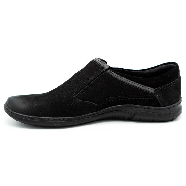KOMODO Schwarze Herren Slipper aus Leder 860K 1