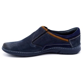 KOMODO Herren Leder Slipper 860K marineblau 1