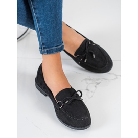 SHELOVET Wildleder-Loafer mit Schleife schwarz 2