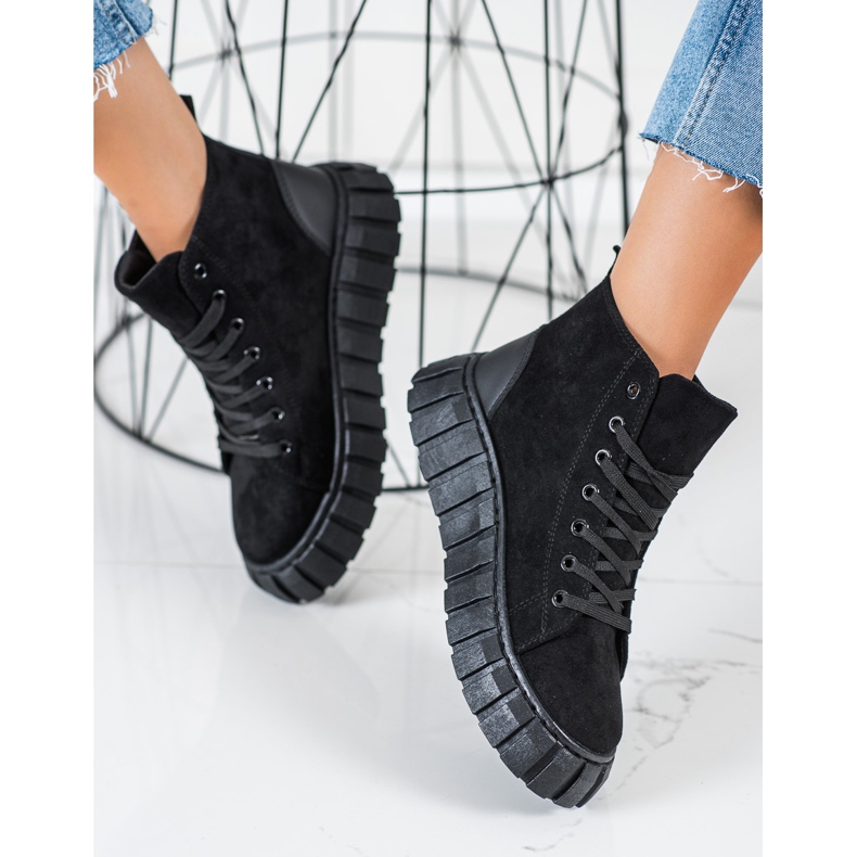 Seastar Wildleder-Sneaker mit Kette schwarz 1