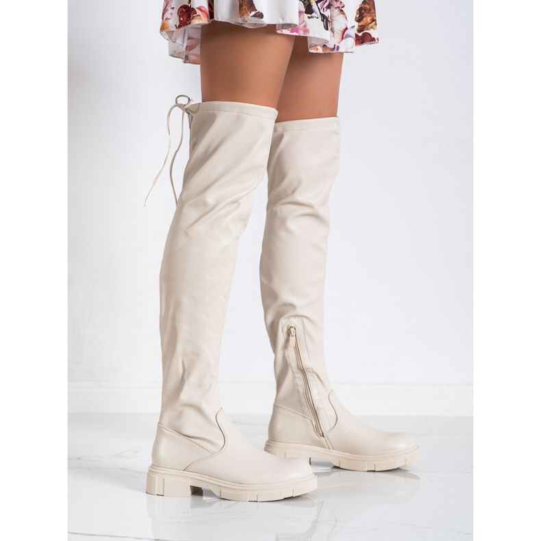 Seastar Modische beige Stiefel mit Öko-Leder 1