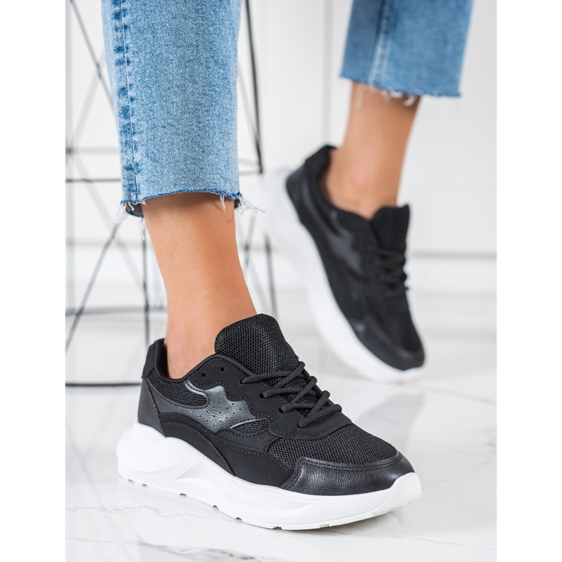 SHELOVET Lässige schwarze Turnschuhe 2