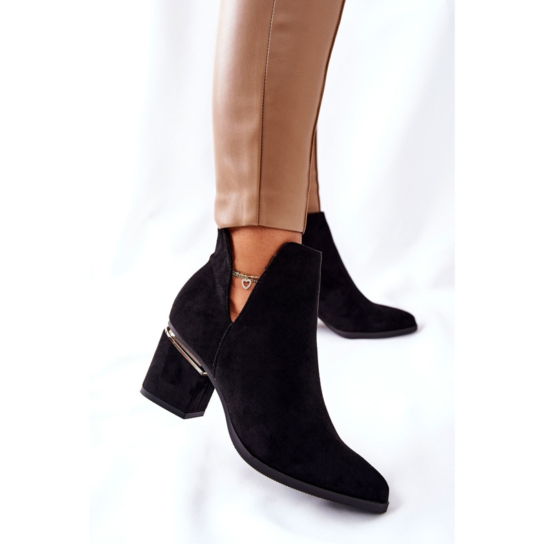 PS1 Wildlederstiefel für Damen mit Ausschnitten Schwarz Noel 2