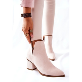 PS1 Wildlederstiefel für Damen mit Ausschnitten Beige Noel 2