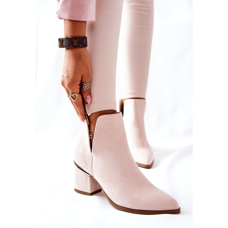 PS1 Wildlederstiefel für Damen mit Ausschnitten Beige Noel 2