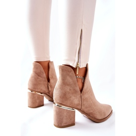 PS1 Wildlederstiefeletten für Damen mit Ausschnitten Khaki Noel 2