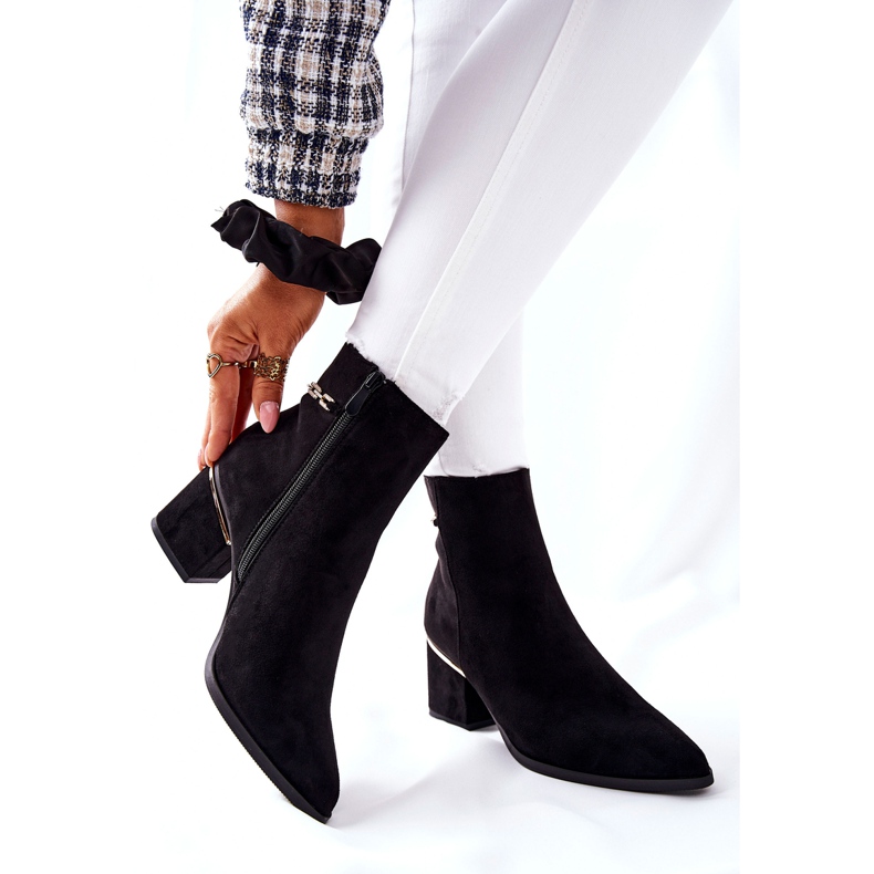 PS1 Wildlederstiefel für Damen mit Absatz Schwarz One Step 2