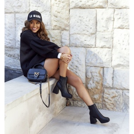 FJ1 Damen Warme Stiefel Square Post Schwarz Closer 2