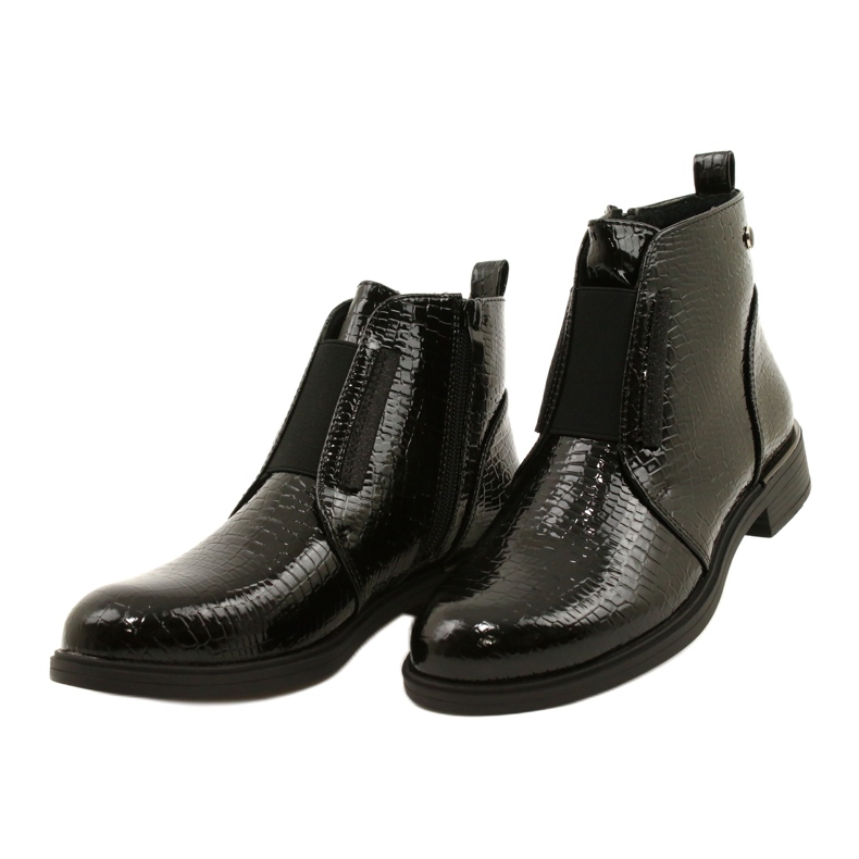 Lackstiefeletten mit Tiermuster Sergio Leone BT400 Schwarz 5