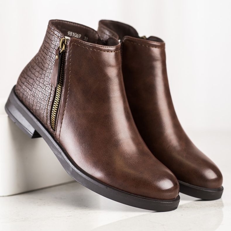 Clowse Lässige Stiefel mit Schlangenprint braun 2